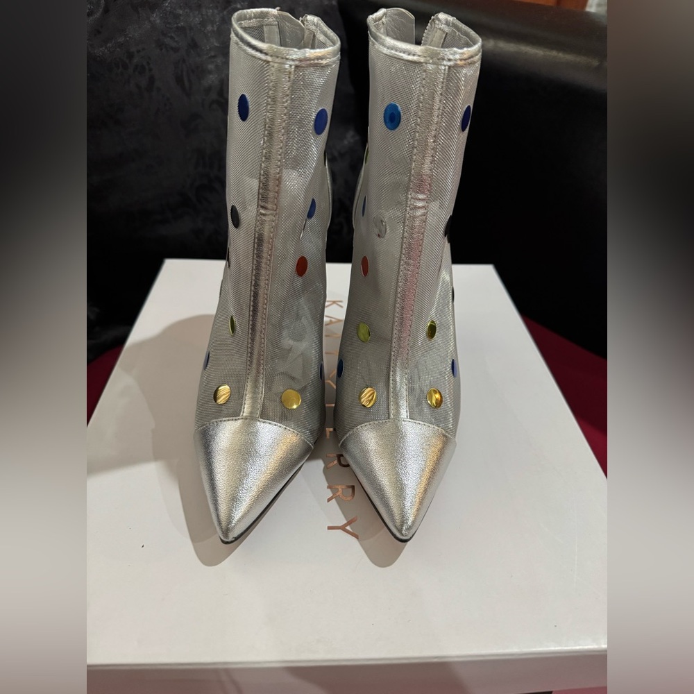 Katy Perry Collections Silver Mesh Heels with Colorful Dots RARE pair - Picture 5 of 8